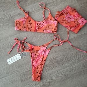 Nuera Swim full bikini and cover up sarong set